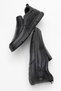 Men's Thick Sole Laceless Comfort Shoes Real Leather Cr 2676 Black - 6
