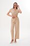 Women's Buttoned Crop Trousers Two-Piece Set 260012 - 3
