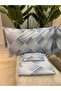 Patterned Single 100% Cotton Elasticless Sheet and Pillowcase Set - 4