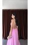 Pink Dress with Back Gold Detail - 5