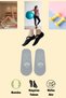 Bamboo Women's Anti-Slip Sole Silicone Print Pilates Yoga Fitness Ballet Dance Activity Ballerina Socks 2-Piece