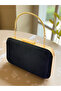 Black Color Waterway Patterned Satin Women's Evening Dress Bag