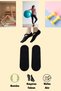Bamboo Women's Anti-Slip Sole Silicone Print Pilates Yoga Fitness Ballet Dance Activity Ballerina Socks 2-Piece