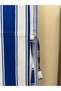Blue White Balcony Curtain, Arched Curtain, Balcony Curtain with Cornice Buttons and Bird's Eye Holes - 4