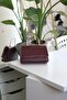 Women's Burgundy Leather Metal Handle Detail Hand & Shoulder Bag