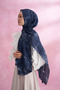 Classic Leopard Print Imported Voile Shawl - Navy Blue