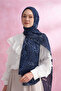 Classic Leopard Print Imported Voile Shawl - Navy Blue - 3