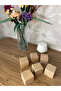 100% Natural Beech Wood 6-Piece Cube Blocks 5X5X5 cm Game Decor Stacking Cubes Wooden Toy - 3