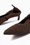 Ribbed Leather 40mm Pumps with Pointed Toe - 3