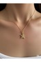 Steel Zircon Stone Star Model Gold Color Women's Necklace - 3