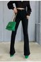 Celia Women's Black Lycra High Waist Spanish Leg Jeans