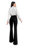Ninsatapa Spanish Leg Colorfast Black Stretchy High Waist Denim Pants - 4