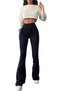 Fridakahlo Black Non-Fading Lycra High Waist Denim Spanish Leg Jeans - 2