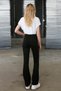 Coat Women's High Waist Black Flare Jeans - 2