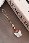 White Butterfly and Rose Design Phone Charm - Coquette Phone Decoration, Phone Lanyard - 2