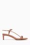 50mm Heel Leather Sandals, Square Toe - 5