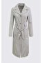 I01411 Women's Linen Button Front Trench Coat - Stone - St01411-Stone-42