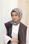وشاح لامع منقوش - 8647 - مينك داكن - 3