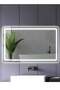 مرآة مستطيلة LED مقاس 80×60 سم مع تحكم باللمس، إضاءة أمامية وخلفية، للحمام والمكياج