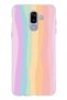 Samsung Galaxy J8 - A6 Plus Compatible Rainbow Colorful Transparent Silicone Case