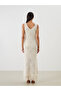 V-Neck Openwork Knitwear Dress - 5