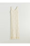 V-Neck Openwork Knitwear Dress - 6