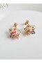 Evening Dress Crystal Flower Powder Earrings 4 cm - 4