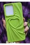 Redmi 13C Compatible 3D Heart Green Silicone Case