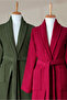 4 Piece Striped Bathrobe Set 100% Cotton Certified Family Towel Bathrobe Set Dowry Set Claret Red - Green - 5