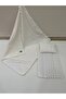 Poplin Fabric and Pompom Bottom Cover, Pillow and Blanket Set of 3