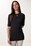Women's Black Slit Bürmecük Knitted Blouse Dd01378 - 4