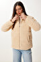 Women's Latte Soft Textured Plush Coat Dd01370 - 3