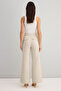 Beyaz Pamuklu Gabardin Kemerli Wide Leg/Geniş Paça Pantolon TWOSS25PL00115 - 4