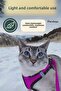 Cat Dog Collar Reflective Mesh Breathable Fabric Cat Walking Collar with Harness Purple L - 2