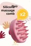 Soft Silicone Shower Leather Massage Comb Pink Cat Dog Comb