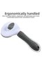 Pet Brush with Automatic Cleaning Button Cat Dog Hair Remover Comb Gray - 3