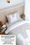 Single Elastic Sheet Set - Pure Baby Series - White Rabbit with Gray Background - 4