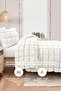 Puff Bedspread Set Double Handmade Daily Cotton Quilt Sleeping Set 3 Pieces Cream Off-White - 3