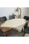 Hand Lace Hand Tied Fringed Tasseled Fiskos Square Cover Cloth Finding Linen Small Tablecloth - 2