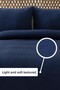 Waffle Double Navy Blue Pique Set - Soft and High-Quality Pique and Pillowcase - 200X220 cm - 2