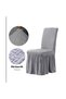 Bürümcük Chair Cover 1 Piece Washable Chair Cover with Skirts Frilly Burumcuk Gray Cover