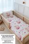 Montessori (Without Sheets) Duvet Cover Set 100X200 cm - for Baby Series - Swan with Pink Background - 4