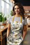 مريلة مطبخ منقوشة من قماش الجلد المدبوغ للخريف، مريلة للطهي، مريلة للنادل، مريلة للمطاعم - 2