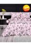 Duvet Cover Set Floral Print Rose Dust Pink Background Double (WITHOUT SHEET)