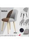 Oval Chair Cover Retro Chair Cover elastic jacquard stripe pattern (small size) 1 piece - 8