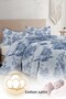 Double Duvet Cover Set Special Woven Cotton Satin Canvas Collection Jungle Indigo - 4