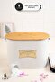 Two Compartment White 12 Lt Metal Detergent Tablet Storage Box with Bamboo Lid - Bathroom Organizer - 2