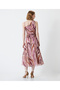 Patterned Draped Dress - 5