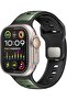 سوار ساعة Apple Watch ثنائي اللون مع سطح مقاوم للغبار والأشعة فوق البنفسجية، ومقاوم للصدأ والفولاذ المقاوم للصدأ