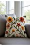 Punch Embroidery Pattern Digital Print Yellow Orange Autumn Themed 4-Piece Cushion Cover Set - 7